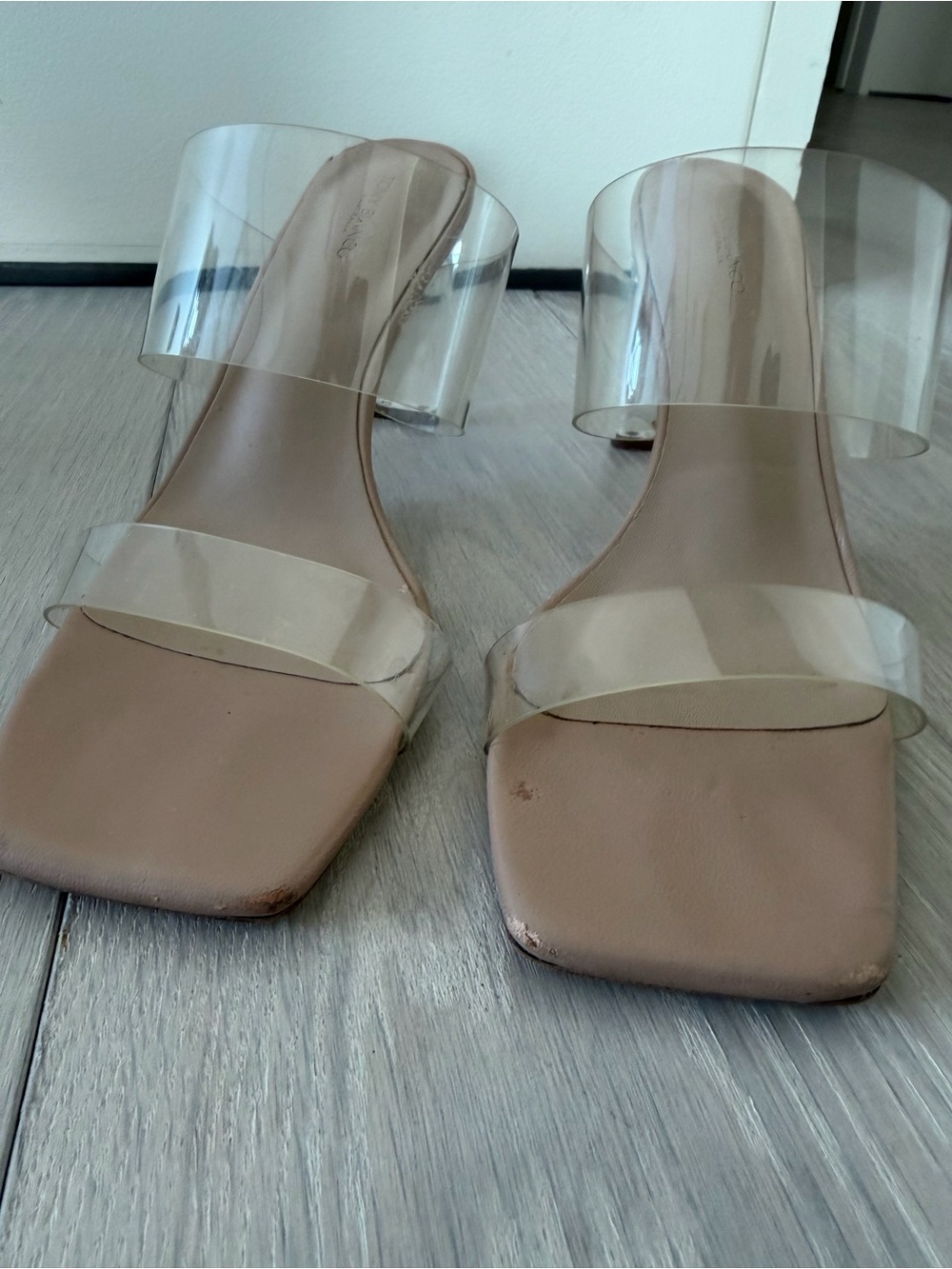 Tony Bianco Nude Clear Double-Strap heels - Picture 7 of 7